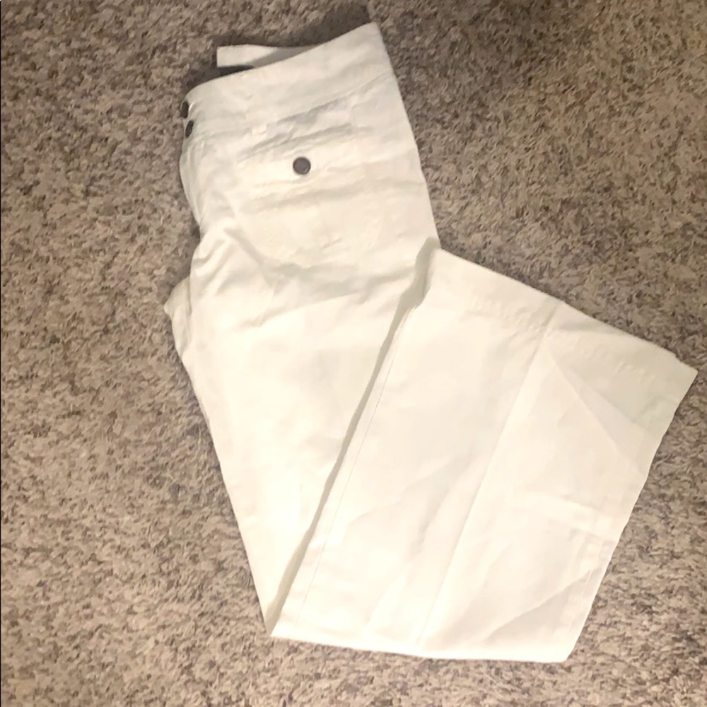 White linen and cotton pants